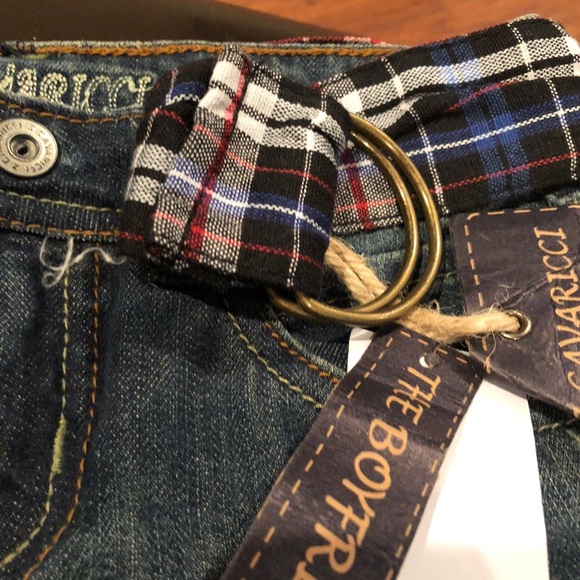Z. Cavaricci denim jeans with plaid belt included  NWT size 4 - Picture 3 of 5
